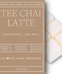 Interluxe Tee Chai Latte Duftwachsblock für angenehmen Raumduft | Interluxe 100% pflanzlicher Waxmelt mit Duftöl zur Du