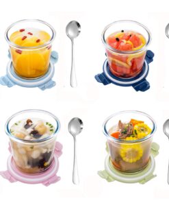 4er Pack Glasbehälter Mit Deckel 800 ml,Perfect für Meal Prep und Suppendozier, Mikrowellen- und Spülmaschinenfest, Idea