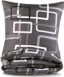 Mikrofaser Bettwäsche 155x220 2-teilig + Kissenbezug - atmungsaktiver Stoff - Einzelbett - modernes Design Grau Mikrof