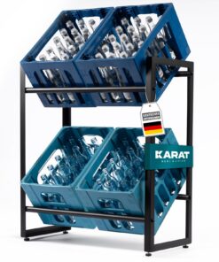 KARAT Getränkekistenregal für 4 Kisten - stabil & Platzsparend - perfect für Home-Bar - Metall-Kistenregal inkl. Montage