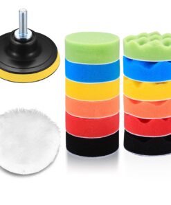 Auto Polierpads Set für Akkuschrauber und Poliermaschine - 15 Stk Polierschwamm Schwämme Pads | Professionelle Auto Pol