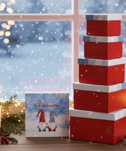 KAMACA 6er Set Geschenkboxen für Weihnachten stabil & wiederverwendbar (2 Wichtel)