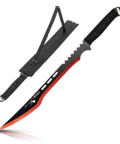 Troodon Dinosaurier Edition Machete Rot - Gesamtlänge 63cm, mit Scheide, Schwarz-Rot