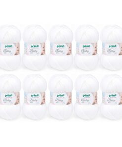 Gründl Wolle Baby uni - weiche Babygarn zum Häkeln und Stricken - Weich und hautfreundlich - 10 Knäuel 50 g / 150 m - Na