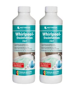 HOTREGA Whirlpool-Reiniger 2in1 2x 500 ml | Effektiv gegen Bakterien, Viren und Gerüche | Desinfiziert, reinigt und entk