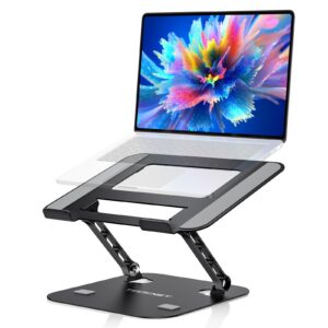 TECKNET Laptop Ständer Kompatibel mit Allen Laptoptypen 11-17.3", Höhenverstellbar und Faltbar, Ergonomisch und Belüftet