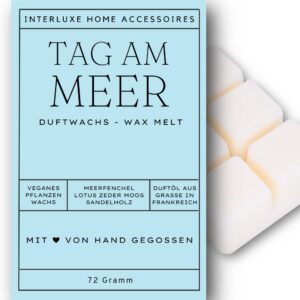 Interluxe Tag am Meer duftend Waxmelt 100% pflanzlich für Duftlampe Indoor Melts Duftwachs