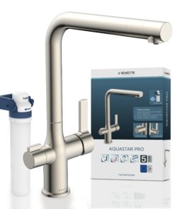 SCHÜTTE 99805 AQUASTAR PRO.Filtersystem Küchenarmatur, Osmose Wasserhahn, Edelstahloptik