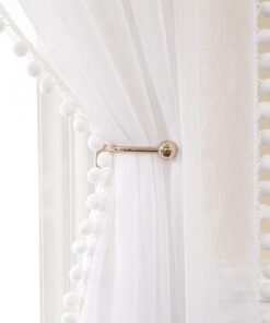 MIULEE Gardinen mit Pompons für Kinderzimmer Jeder-H 160 X B 140cm MIULEE Weiss Vorhang mit Bommeln Kinderzimmer Jeder