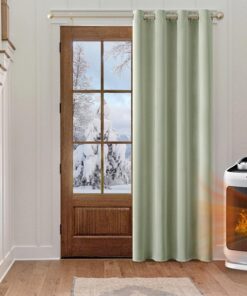 MIULEE Blackout Vorhang Grün 1 Stück H 245 x B 140 cm für Schlafzimmer Hitzeschutz