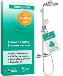 Hansgrohe Crometta S Wassersparendes Duschsystem EcoSmart Thermostat Regendusche 240mm Armatur Handbrause 2 Strahlarten