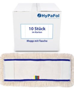 Profis Wischbezug aus Baumwolle | 50cm Breite | 10er-Pack | für alle Bodenarten und Bodenwischer | Ersatzbezug zur Schmu