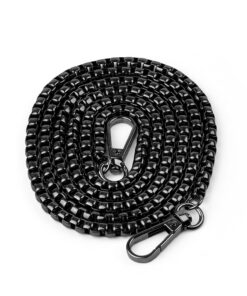 GEBAUM GEBAUM Trageriemen für Handtaschen Schwarz, Abnehmbare Taschenkette mit Druckhaken, Geeignet für Umhängetaschen,