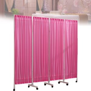 Mobiler Sichtschutz-Raumteiler für Schönheitssalon/Patientenraum - Faltbar und temporaär - Pink (Pink) | Temporäre Raum