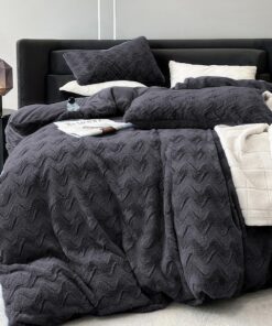 Lanqinglv Winter Bettwäsche 135x200 Grau - Flauschig und warm für den Winter mit Reißverschluss Lanqinglv 135x200 cm Win