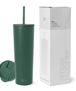 Simple Modern Thermobecher für Frauen und Männer | Trinkbecher mit Henkel und Strohhalm | 830ml Classic | Wiederverwendb