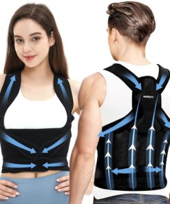 WellSync Haltungskorrektur Rücken Damen Verstellbar, Back Posture Belt für Gerader Rücken Unsichtbar unter Kleidung, Hal