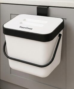 YourCasa Biomülleimer Küche 7L Geruchsdicht Spülmaschinenfest (Weiss)