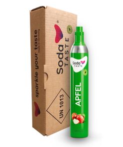 SodaTASTE CO2-Kaufzylinder für Wassersprudler - Natürliches Apfel-Aroma, zuckerfrei, bis zu 60l Gesprudeltes Wasser