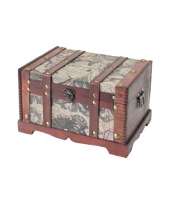 HMF 6408-129 Schatztruhe aus Holz für Kinder im Hausgebrauch | Klein | Amerika