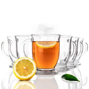 BigDean 6 Stück spülmaschinenfestes Teeglas - modernes Set für Tee, Kaffee & Glühwein - 400ml transparente Gläser