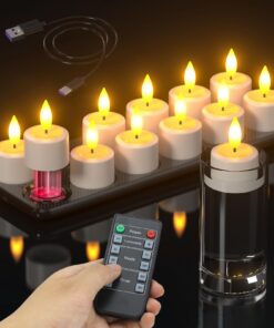 PChero 12er wiederaufladbare Teelichter LED mit Timer und Fernbedienung für Home-Decoration und Party-Dekoration