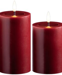 Novaliv 2er Set LED Kerze mit flackernder Flamme und Echtwachs für Wohnraum, 1x 12,5 cm, 1x 10 cm, Timerfunktion, 2 AA B
