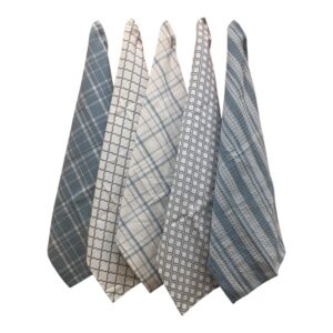 Penguin Home Premium Baumwoll Geschirrtuch für Küche Weich & Langlebig Maschinenwaschbar 5er Set Küchentücher Blau 65x45