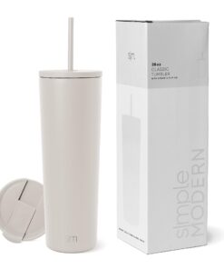 Simple Modern Thermobecher | Wiederverwendbarer Edelstahl Trinkbecher mit Henkel | Geschenke für Frauen und Männer | Cla
