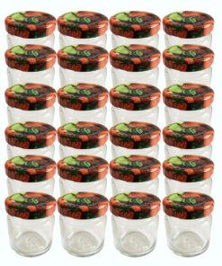 hocz Mini Sturzgläser 24er Set 53 ml - Unzerbrechliche Rundgläser mit Deckel für Obst To-Go