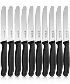 Targzier Schwarzes Frühstücksmesser 12 Stück Spülmaschinenfest
