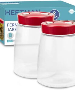 1,4 l Gärglas mit 1-Wege-Entlüftungsventil für Kefir, Kimchi & Sauerkraut – 2er Set
