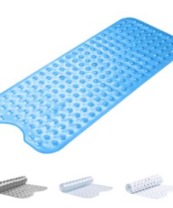 Oxford Homeware rutschfest Dusch-Badematte Anti-Schimmel Blau 70x38cm maschinenwaschbar Abflusslöcher Saugnäpfe