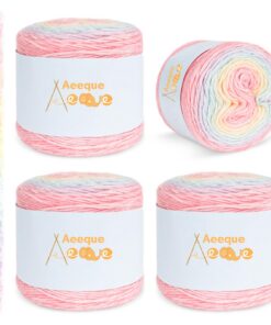Aeeque Macaron Farbverlaufsgarn Baumwolle 400g zum Stricken und Häkeln