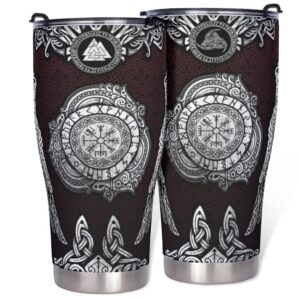Wikinger-Kompass Thermobecher 30oz Doppelwandig Vakuum Isoliert white 900ml