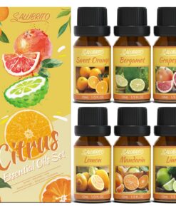 SALUBLITRO Zitrusätherische Öle Set - Süße Orange, Bergamotte, Grapefruit, Zitrone, Mandarine & Limette Aromatherapieöl