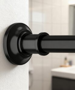 Schwarz Teleskopstange Ohne Bohren 76-278cm Ø28mm Klemmfix Duschstange für Badezimmer & Balkon