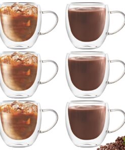 Oungy Kaffeegläser Doppelwandig Hitzeisoliert für Tee Kaffee