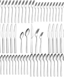Wildone Premium 60-teiliges Besteck-Set für 12 Personen | langlebiges Wildone Premium Edelstahl Besteck-Set hochglanzpo