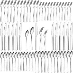 Wildone Premium 60-teiliges Besteck-Set für 12 Personen | langlebiges Wildone Premium Edelstahl Besteck-Set hochglanzpo