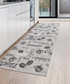 Teppich-Traum Kaffee Küchenläufer für hochwertige Grau-Braun Kombination in schwarz, 67 x 180 cm - durable Küchenlasur m