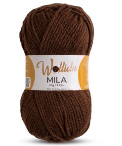 Wollidu Mila Garn zum Häkeln und Stricken - 50g/133m Polyacryl Häkelgarn für Braunliebhaber - OEKO-TEX CERTIFIKAT - 1 x