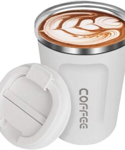 Senelux Doppelwandiger Edelstahl-Kaffeebecher, Vakuum-Kaffeetasse, hält Getränke heiß und kalt, für Kaffee und Tee, 380