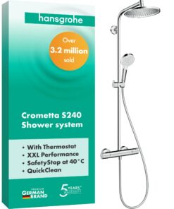 Hansgrohe Crometta S - Thermostatduschsystem mit Regendusche und Handbrause, Chrom, 27267000