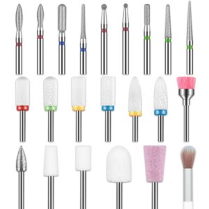 Depvko 3/32" Keramik Diamant Nagelfräser Bits: Professionelle Elektrische Fräser Bits für Acryl Gel Nägel, Manikür und P