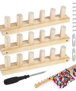 Stricken mit Webrahmen | Holz Webstuhl 89 cm, Werkzeug zum Weben mit grobem Garn, für Kinder und Erwachsene Anfänger, Co
