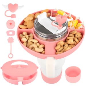 Stanley Cup Snackschale mit Deckel 40oz, Silikonschale für Nüsse und Snacks, Rosa