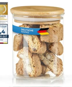 Dimono® Borosilikatglas Vorratsglas mit Bambus-Deckel (0,5 Liter)
