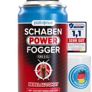 Patronus Schaben Power Fogger - 150ml - effektiver Vernebler für Schaben & Kakerlaken - ideal für enge Räume - maximale
