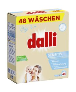 Dalli Sensitiv Unparfümiertes Vollwaschmittel Pulver – Für_SENSITIVE Haut ideal – 48 Waschladungen Dalli Sensitiv Pulv